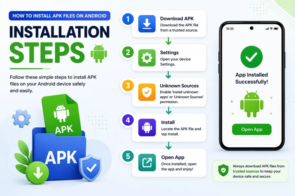 Step by step APK installation process on Android
