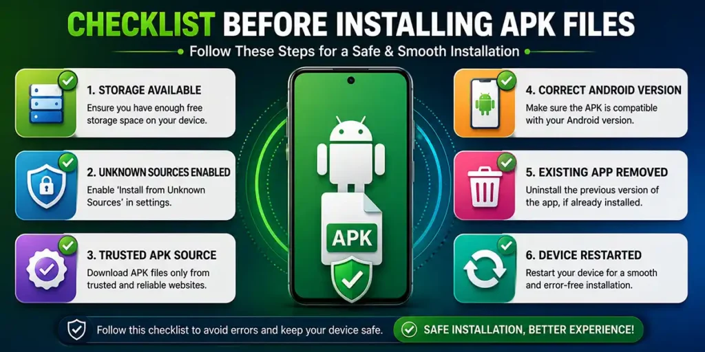 APK installation troubleshooting checklist for Android users