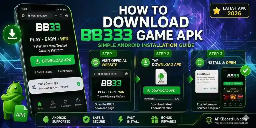 BB333 Game APK download guide showing how to download APK safely on Android