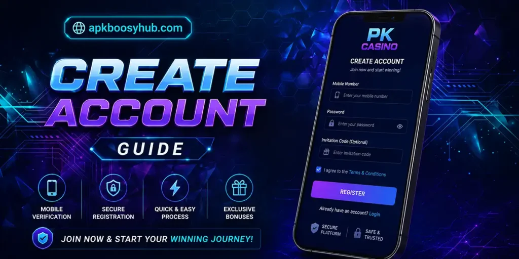 PK CASINO create account and mobile registration process