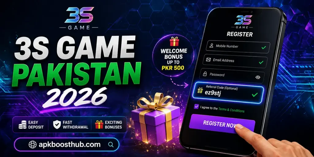 3S game referral code Pakistan registration process with invite code bonus