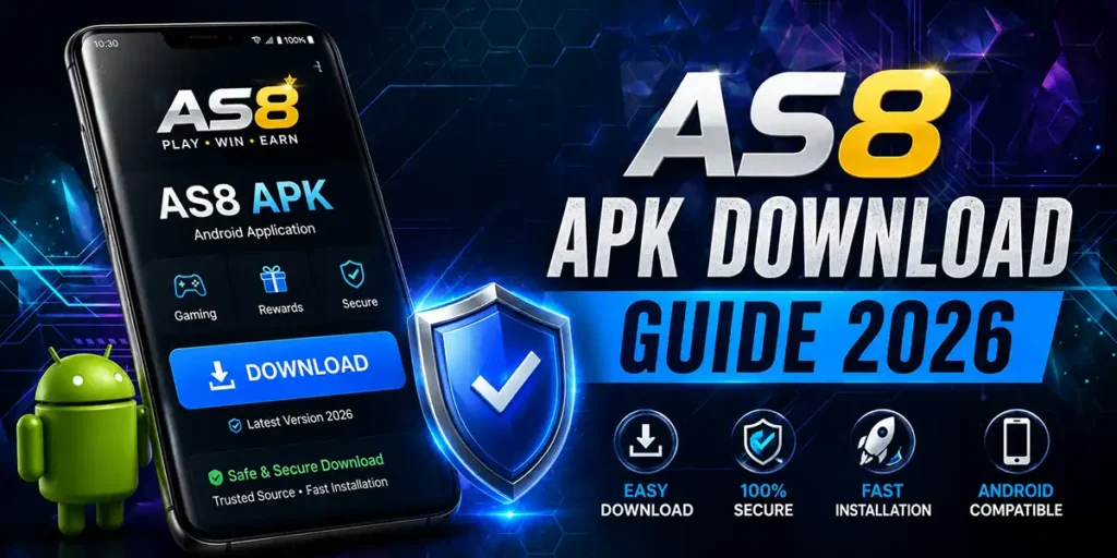 AS8 APK Download Guide 2026 showing download and installation process on Android