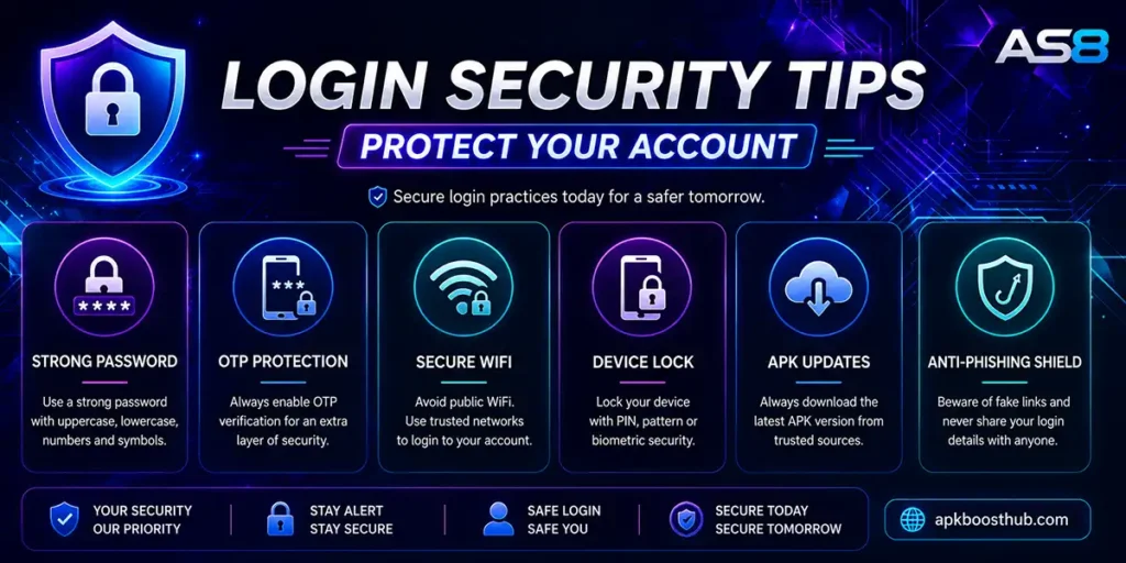 AS8 login security tips including password protection OTP security and phishing prevention