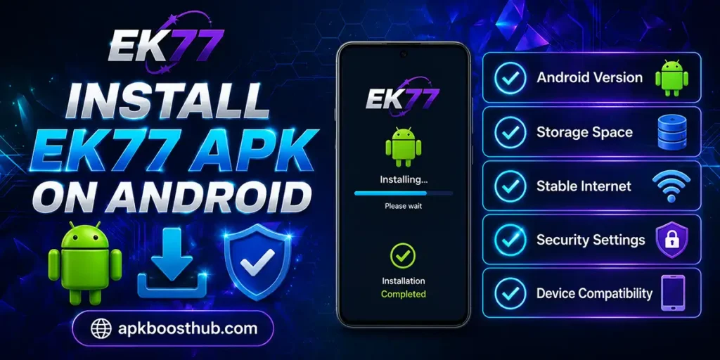 Requirements before installing EK77 APK on an Android device