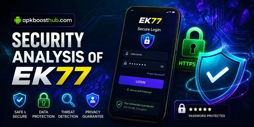 EK77 Security analysis showing secure APK installation and Android device protection