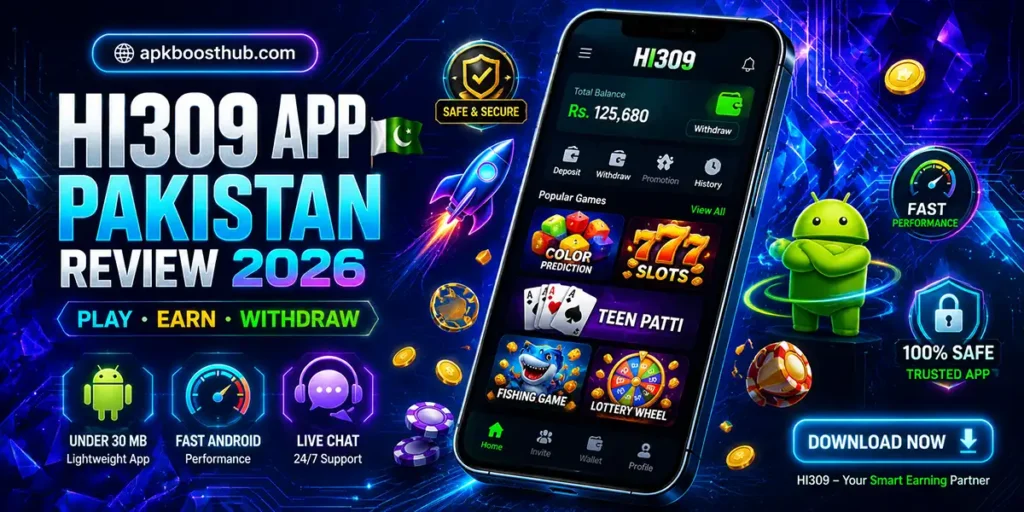 HI309 app games performance and customer support features for Android users in Pakistan