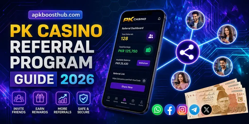 PK Casino Referral Program Guide 2026 earn PKR by inviting friends